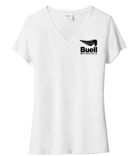 Women's White V-neck Tee