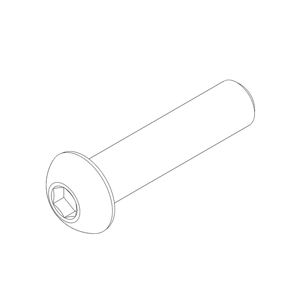 SCREW, M8-1.25 X 35 BUTTONHEAD ALLEN, CLASS 10.9, ZINKLAD CLEAR