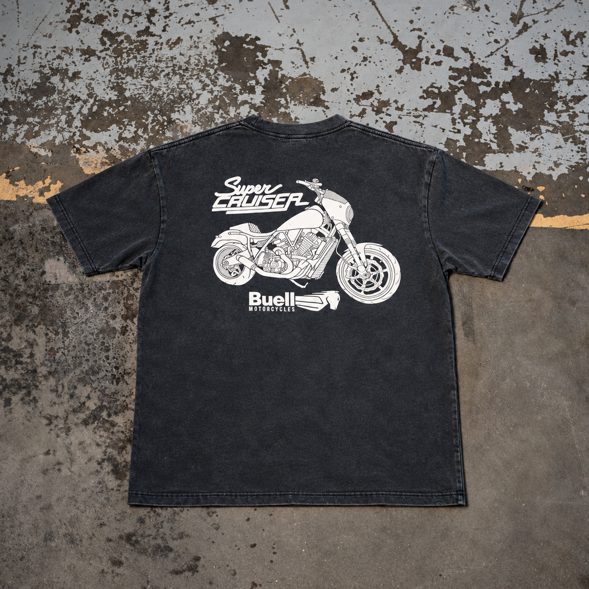 Buell Super Cruiser Tee (Washed Black)