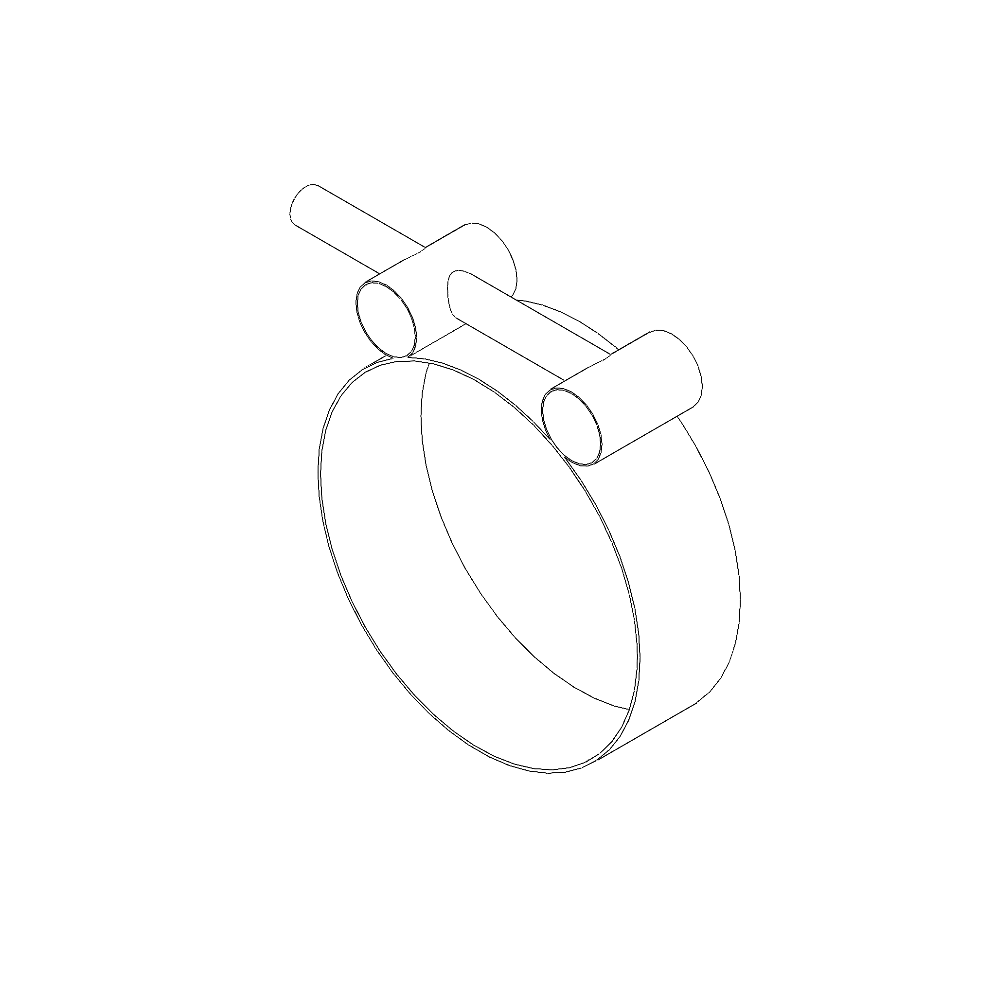 CLAMP, PRIMARY TO SECONDARY MUFFLER, 51-57 MM S0124.1B7