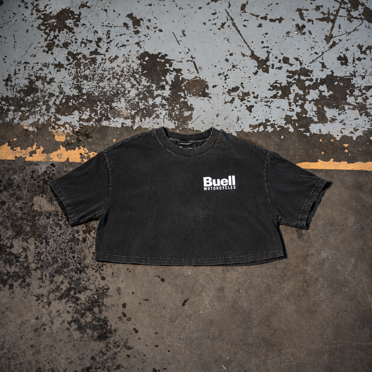 Women's Crop Super Cruiser Tee (Washed Black)
