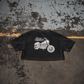 Women's Crop Super Cruiser Tee (Washed Black)