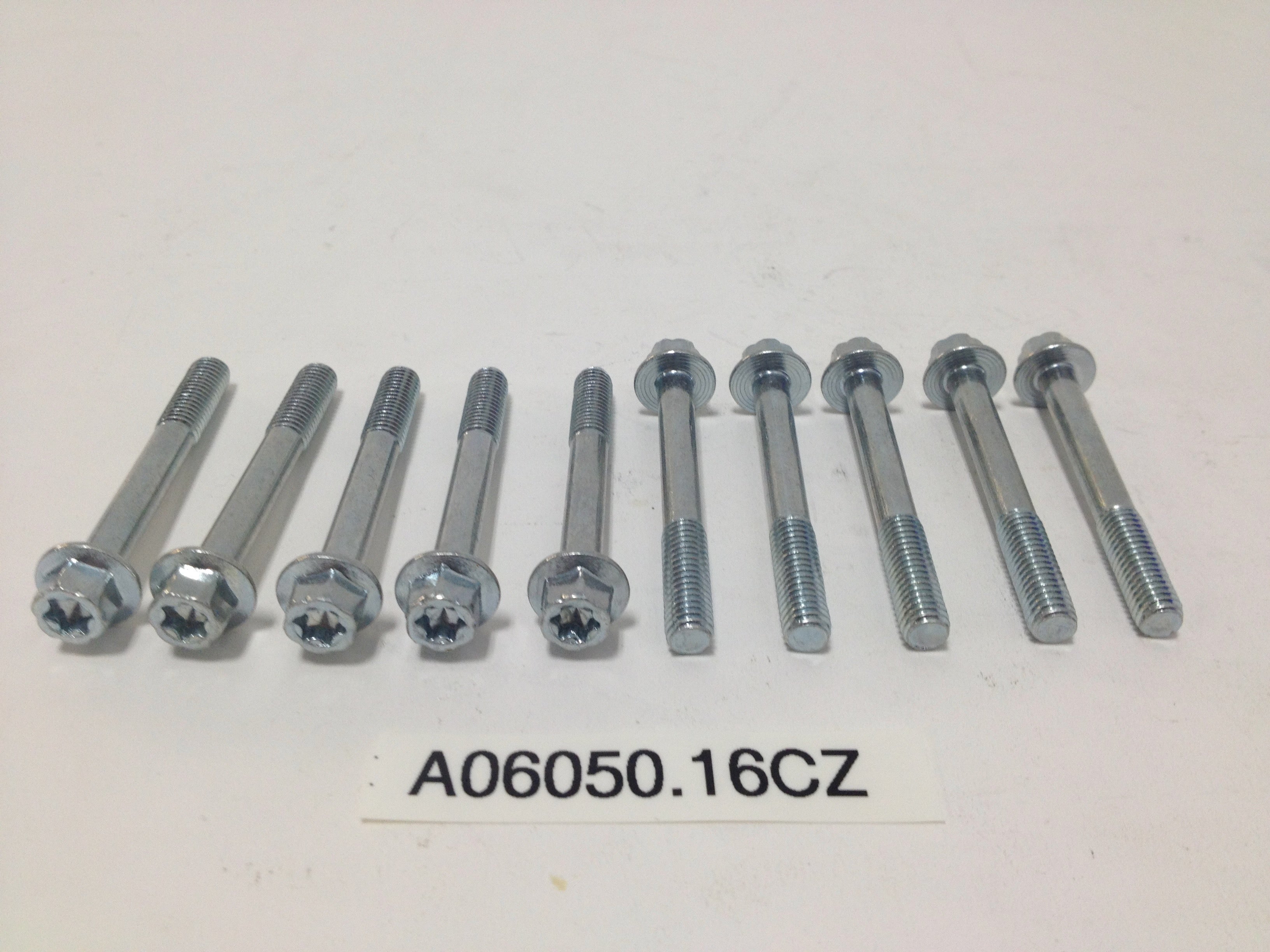 M6-1.0 X 50, HEX/TORX FLANGE HD Screw, CLASS 10.9, CLEAR ZINC (A06050.16CZ Rev A1)