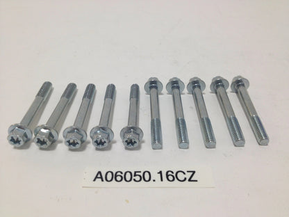 M6-1.0 X 50, HEX/TORX FLANGE HD Screw, CLASS 10.9, CLEAR ZINC (A06050.16CZ Rev A1)