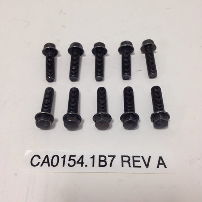 M6-1.0 x 22, HEX FLANGE HEAD SCREW, BLACK (CA0154.1B7 Rev A)