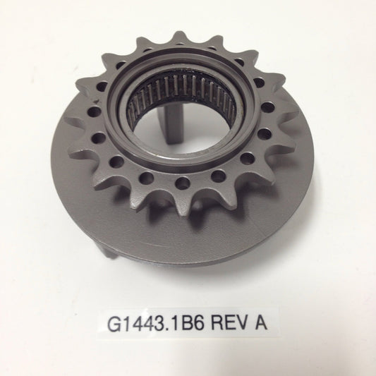 SPROCKET COMPONENT, TRANSMISSION OUTPUT SPROCKET, 16 TOOTH, W/ NEEDLE BEARING G1443.1B6 Rev A