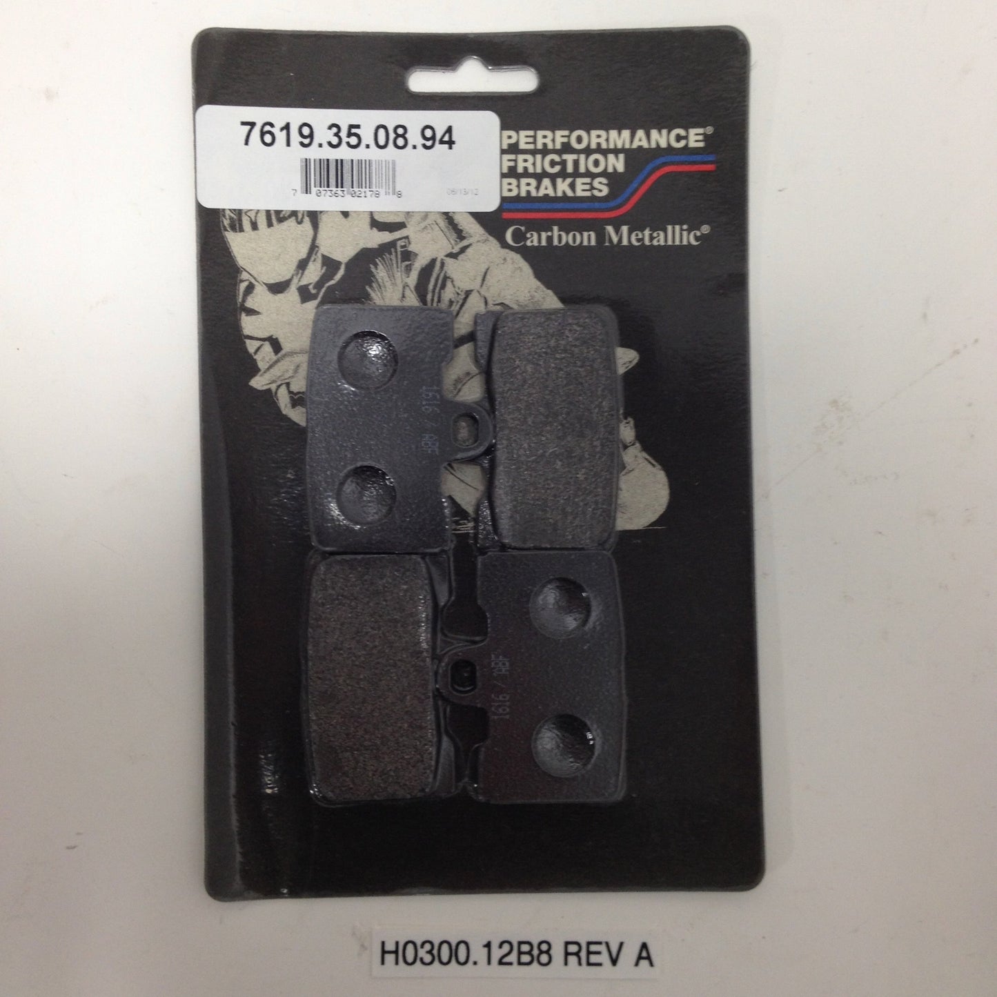 BRAKE PAD SET, FRONT, PF 1616 H0300.12B8 Rev A