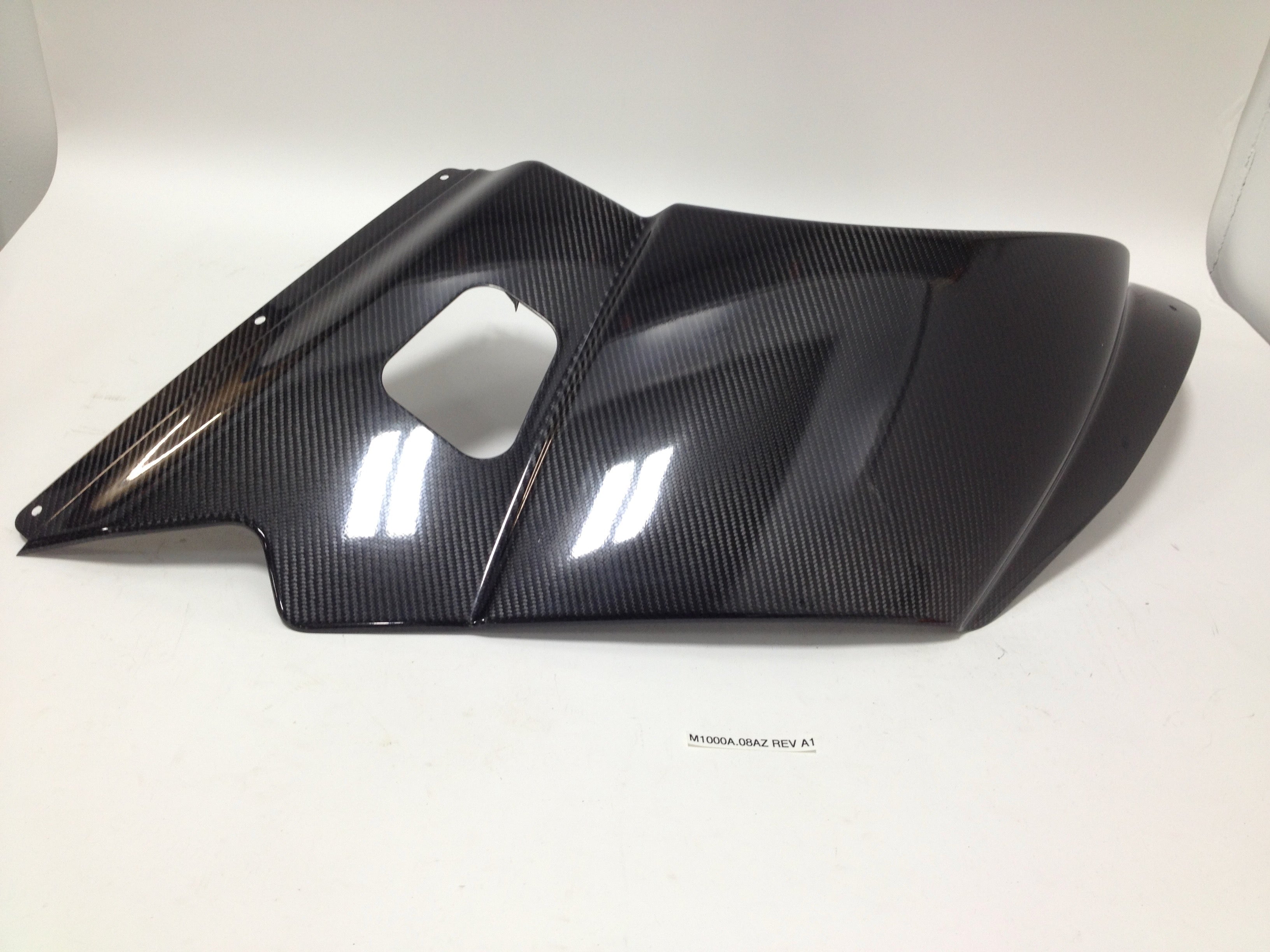 FAIRING LOWER, LEFT, CARBON FIBER M1000A.08AZ Rev A1