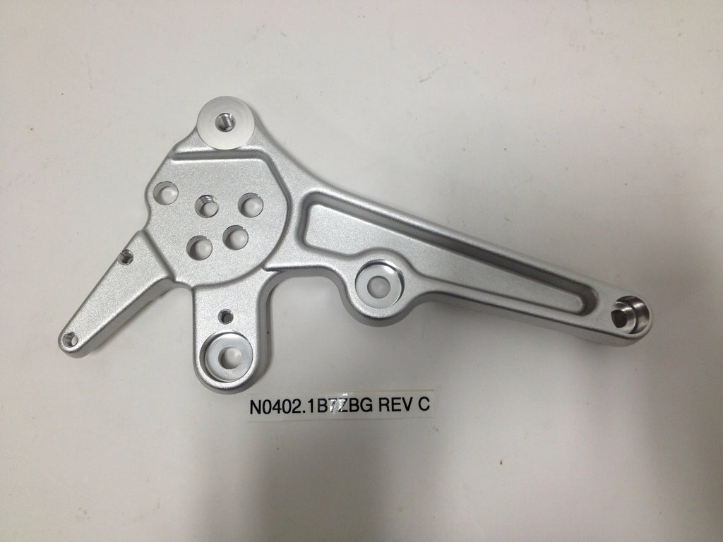 FOOTPEG SUPPORT, RIDER LEFT, CLEAR ANODIZED N0402.1B7ZBG Rev C