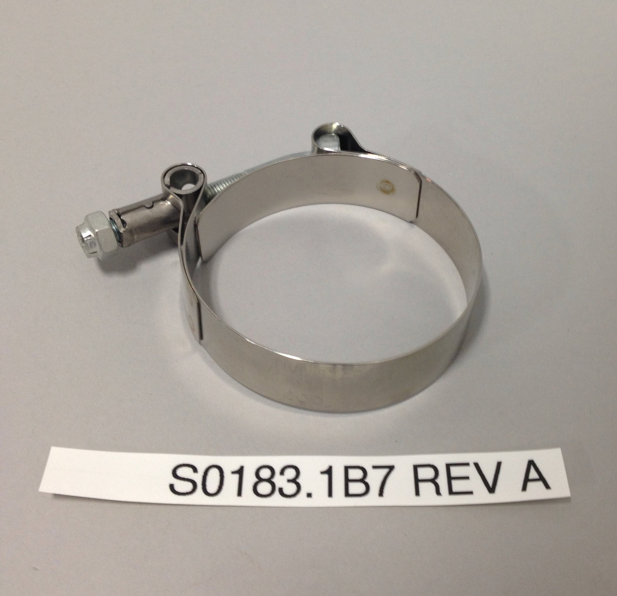 CLAMP, FRONT HEADER TO MUFFLER, 62-70 MM S0183.1B7 Rev A