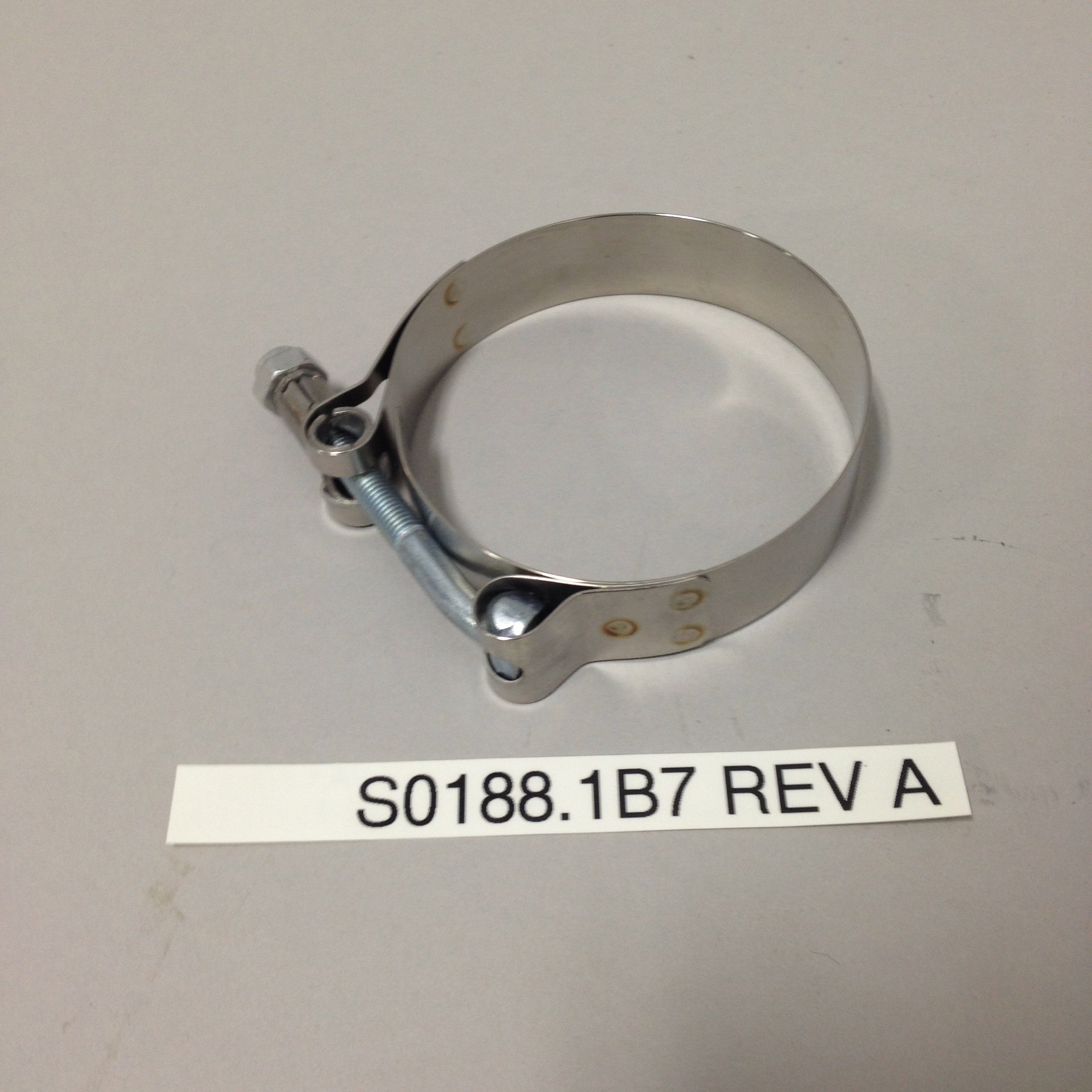 CLAMP, REAR HEADER TO MUFFLER, 67-74 MM S0188.1B7 Rev A