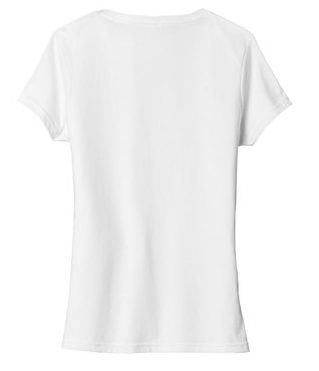 Women's White V-neck Tee