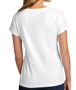 Women's White V-neck Tee