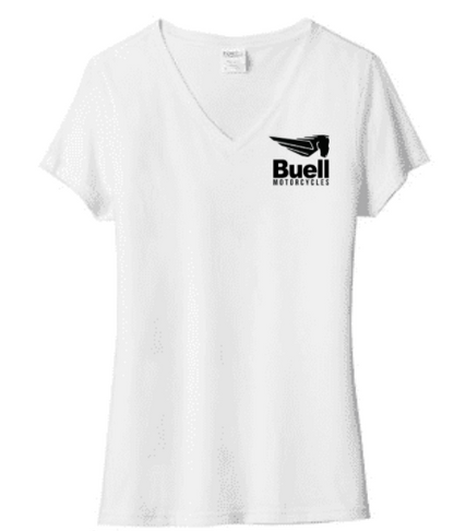 Women's White V-neck Tee